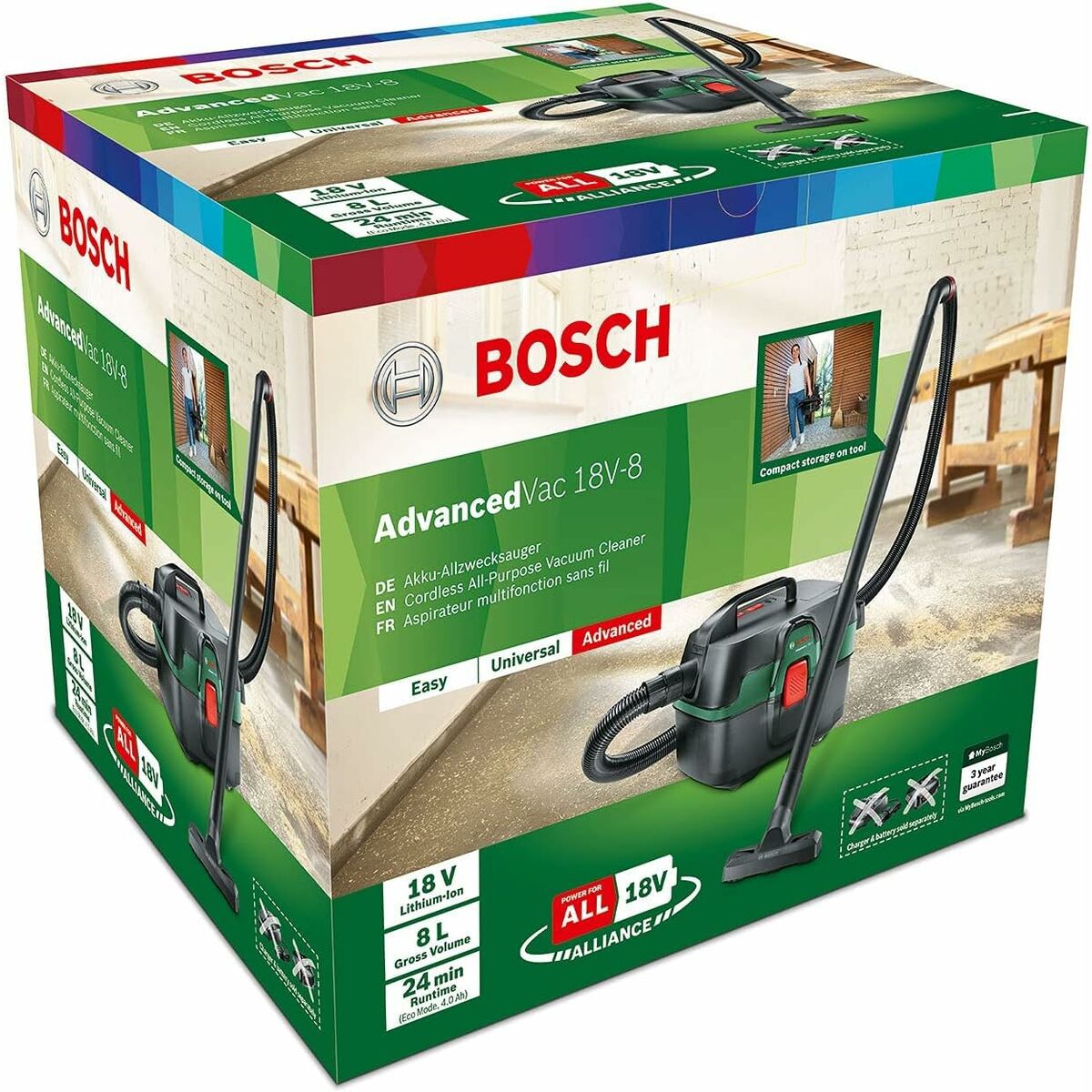 Våt- och torrdammsugare BOSCH AdvancedVac 18V-8 8 L